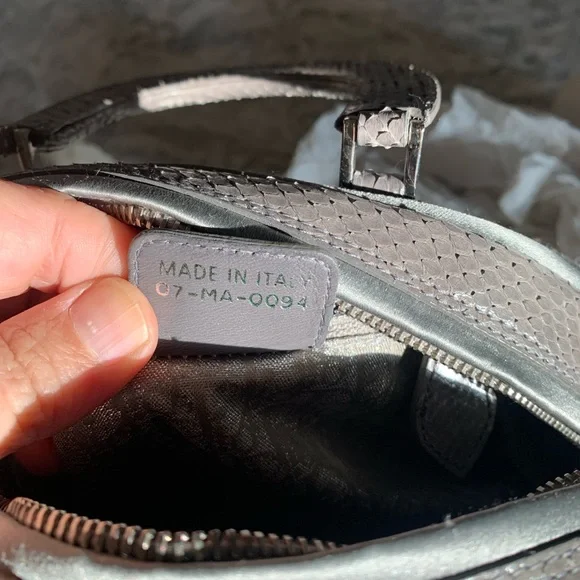 DIOR VINTAGE CRYSTAL PYTHON TRIMMED SATIN GAMBLER BAG, Limited Edition #0122 - Picture 5 of 12